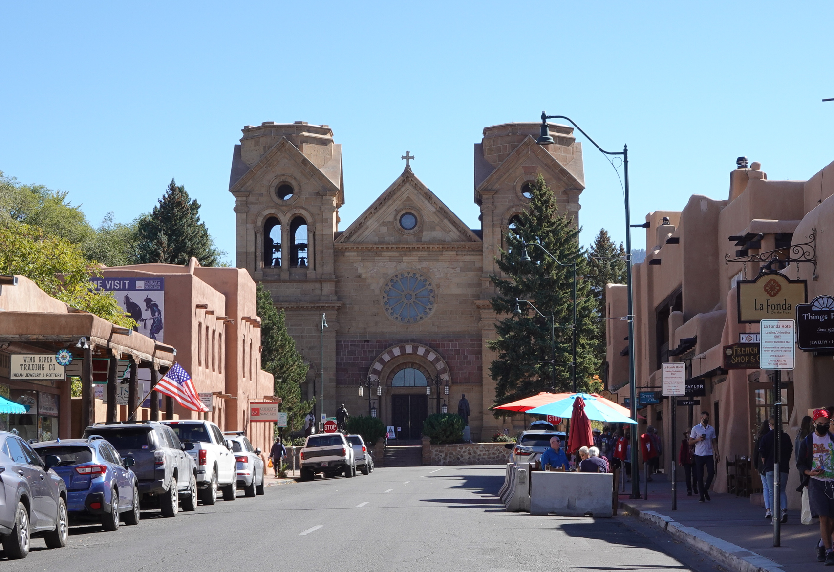 Looking up from town center green...