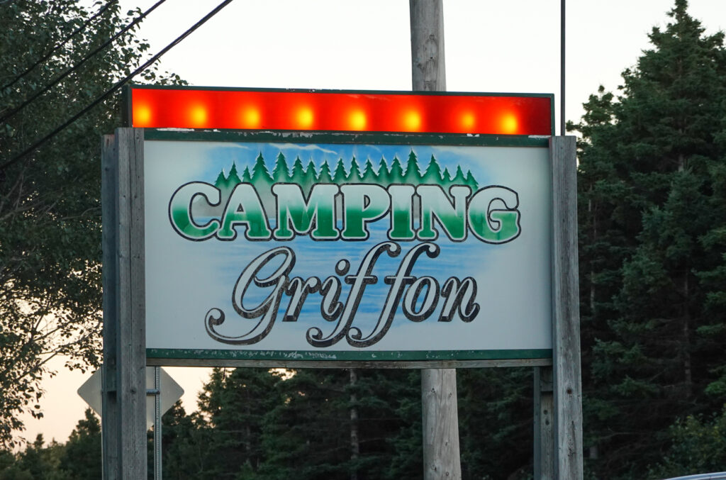 Camping Griffon campground on the Gaspe Peninsula...