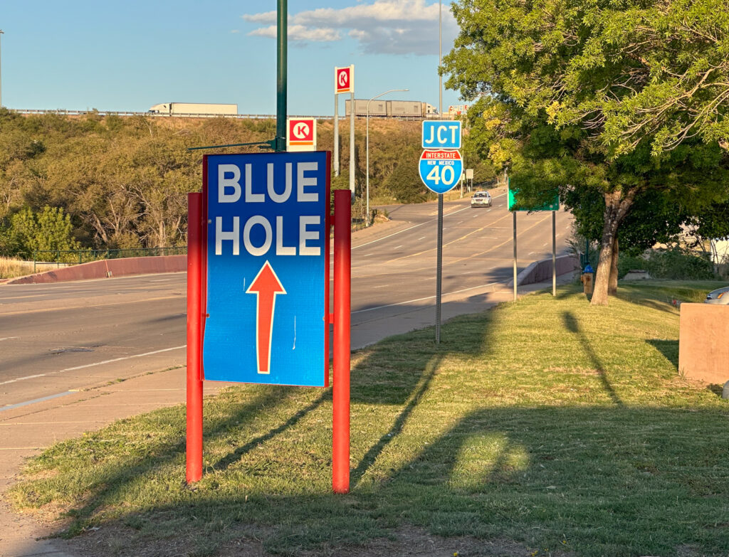 Blue Hole and the I-40 which changed the town of Santa Rosa, NM...