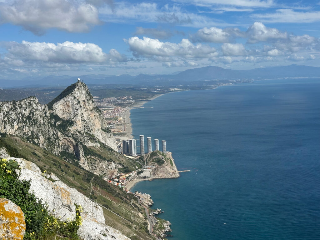 Gibraltar and the mount of the Mediterranean Sea...